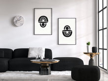 Load image into Gallery viewer, Mid century black and white print, retro style, neutral fine art print wall decor, modern art, fine art, wall hanging, Interior design, home