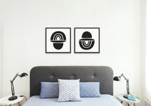 Load image into Gallery viewer, Mid century black and white print, retro style, neutral fine art print wall decor, modern art, fine art, wall hanging, Interior design, home