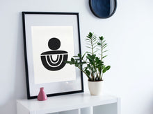 Load image into Gallery viewer, Mid century black and white print, retro style, neutral fine art print wall decor, modern art, fine art, wall hanging, Interior design, home
