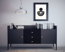 Load image into Gallery viewer, Mid century black and white print, retro style, neutral fine art print wall decor, modern art, fine art, wall hanging, Interior design, home