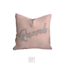 Load image into Gallery viewer, Reserved pillow in pink and blue, modern pillow, Interior decor, home decor pillow cover and insert, home accent pillow, housewarming