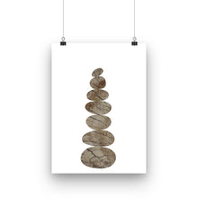 Load image into Gallery viewer, Rocks art print, wooden rock tower fine art print, piled up rocks, fine art for home, wall hanging, Interior design, home decor