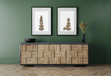 Load image into Gallery viewer, Piled up rocks art print, wood texture tower fine art print, piled up rocks, fine art for home, wall hanging, Interior design, home decor