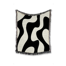 Load image into Gallery viewer, Woven Throw Blanket, Black Stream, Cozy And Stylish, Tapestry Blanket, Home Accent, Home Accessory, Interior Design Accent, Living Room