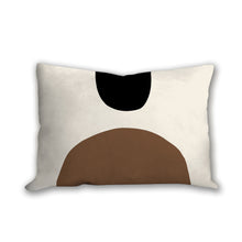 Load image into Gallery viewer, Black and brown abstract shapes pillow