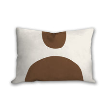 Load image into Gallery viewer, Brown abstract shapes throw pillow