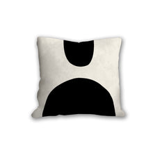 Load image into Gallery viewer, Black and white abstract shapes pillow