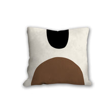 Load image into Gallery viewer, Black and brown abstract shapes pillow