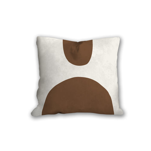 Brown abstract shapes throw pillow