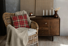 Load image into Gallery viewer, Red tartan decorative pillow