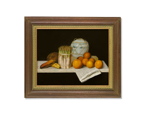 Kitchen still life art print with fruits and vegetables