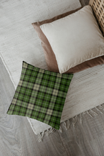 Load image into Gallery viewer, Green tartan decorative pillow