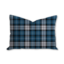 Load image into Gallery viewer, Blue tartan decorative pillow