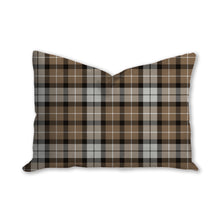 Load image into Gallery viewer, Brown tartan decorative pillow