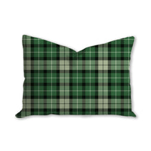 Load image into Gallery viewer, Green tartan decorative pillow