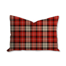 Load image into Gallery viewer, Red tartan decorative pillow