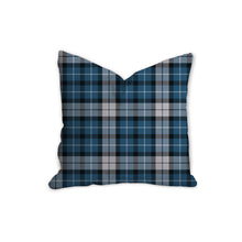 Load image into Gallery viewer, Blue tartan decorative pillow