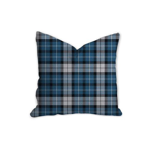 Blue tartan decorative pillow