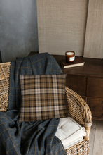 Load image into Gallery viewer, Brown tartan decorative pillow