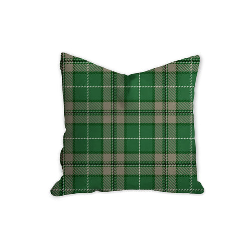 Green tartan decorative pillow