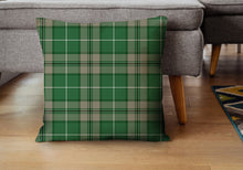 Load image into Gallery viewer, Green tartan decorative pillow