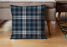 Load image into Gallery viewer, Blue tartan decorative pillow