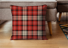 Load image into Gallery viewer, Red tartan decorative pillow