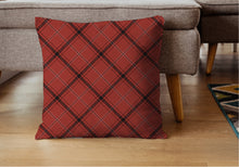 Load image into Gallery viewer, Red plaid decorative pillow