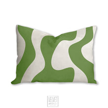 Load image into Gallery viewer, Light green pillow, wavy pattern, modern pillow, Interior decor, home decor pillow cover and insert, home accent pillow