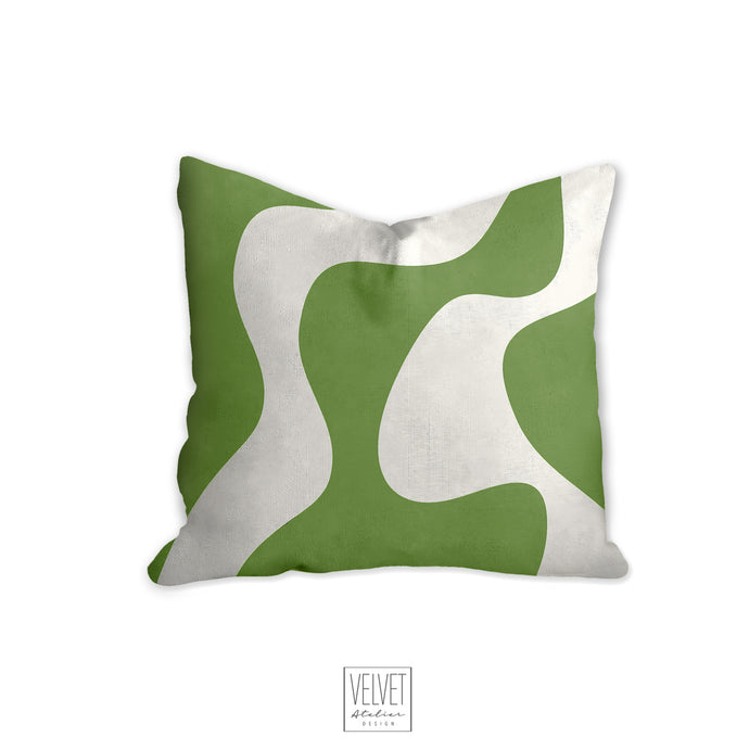 Light green pillow, wavy pattern, modern pillow, Interior decor, home decor pillow cover and insert, home accent pillow