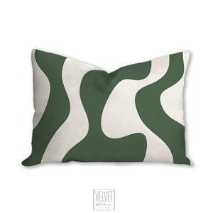 Dark green pillow, wavy pattern, modern pillow, Interior decor, home decor pillow cover and insert, home accent pillow