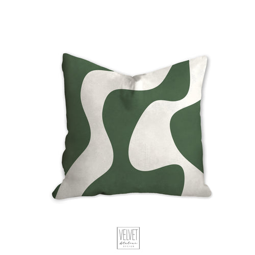 Dark green pillow, wavy pattern, modern pillow, Interior decor, home decor pillow cover and insert, home accent pillow
