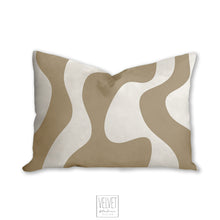 Load image into Gallery viewer, Tan pillow, wavy pattern, modern pillow, Interior decor, home decor pillow cover and insert, home accent pillow