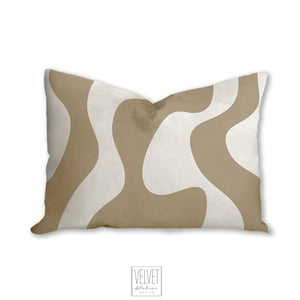 Tan pillow, wavy pattern, modern pillow, Interior decor, home decor pillow cover and insert, home accent pillow