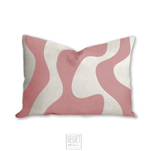 Load image into Gallery viewer, Pink pillow, wavy pattern, modern pillow, Interior decor, home decor pillow cover and insert, home accent pillow