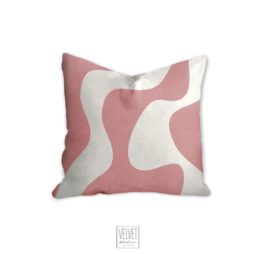 Pink pillow, wavy pattern, modern pillow, Interior decor, home decor pillow cover and insert, home accent pillow