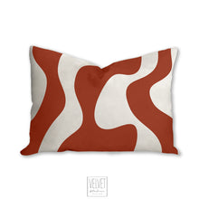 Load image into Gallery viewer, Red pillow, wavy pattern, modern pillow, Interior decor, home decor pillow cover and insert, home accent pillow