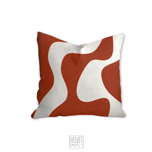 Red pillow, wavy pattern, modern pillow, Interior decor, home decor pillow cover and insert, home accent pillow