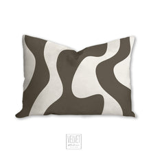 Load image into Gallery viewer, Taupe pillow, wavy pattern, modern pillow, Interior decor, home decor pillow cover and insert, home accent pillow