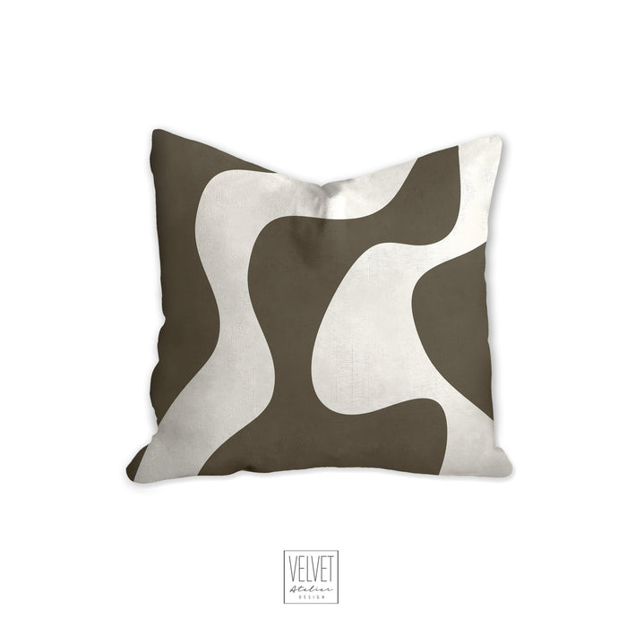 Taupe pillow, wavy pattern, modern pillow, Interior decor, home decor pillow cover and insert, home accent pillow