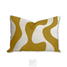 Load image into Gallery viewer, Yellow pillow, wavy pattern, modern pillow, Interior decor, home decor pillow cover and insert, home accent pillow
