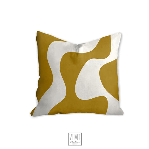 Yellow pillow, wavy pattern, modern pillow, Interior decor, home decor pillow cover and insert, home accent pillow