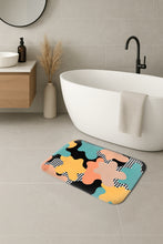 Load image into Gallery viewer, Bath mat colorful design. Mod Retro vibes decor, bathroom accent, bathroom decor, bathroom rug