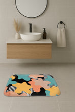 Load image into Gallery viewer, Bath mat colorful design. Mod Retro vibes decor, bathroom accent, bathroom decor, bathroom rug