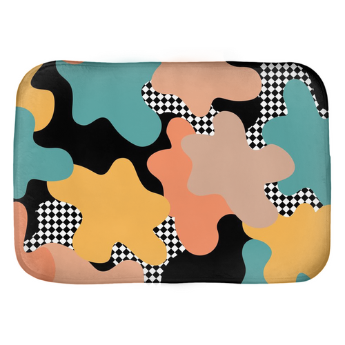 Bath mat colorful design. Mod Retro vibes decor, bathroom accent, bathroom decor, bathroom rug