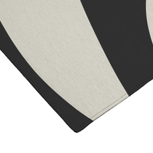 Black and white streams area rug