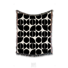 Load image into Gallery viewer, Mid Century throw blanket, Black And White Modern Accent Made Of 100% Cotton. Stylish And Unique Decor