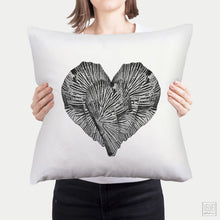 Load image into Gallery viewer, Black and white abstract heart pillow, modern pillow, Interior decor, home decor, pillow cover and insert, cotton pillow, accent pillow