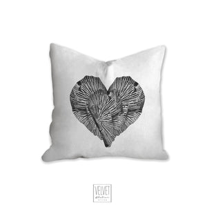 Black and white abstract heart pillow, modern pillow, Interior decor, home decor, pillow cover and insert, cotton pillow, accent pillow