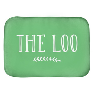 Bath Mat In Mint Green With The Loo Design, Stylish Bathroom Decor